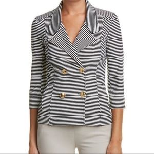 Cabi 823 Life Striped Nautical Blazer Jacket Navy White Sz M